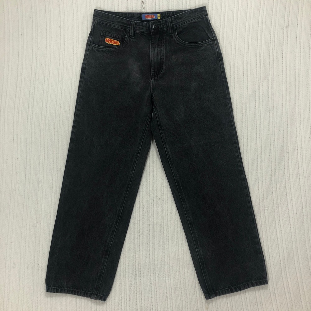 Empyre Relax Denim Jeans Mens 33 Waist Black Distressed‎ Streetwear